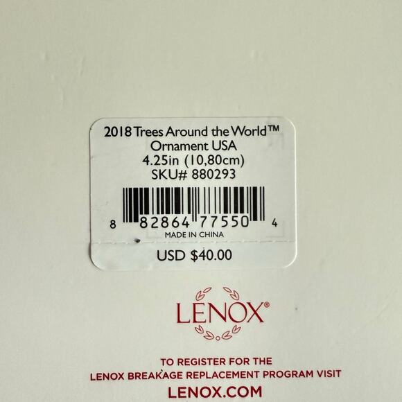 NWT LENOX 2018 Trees Around World Christmas Ornament America USA First Edition - Picture 4 of 7